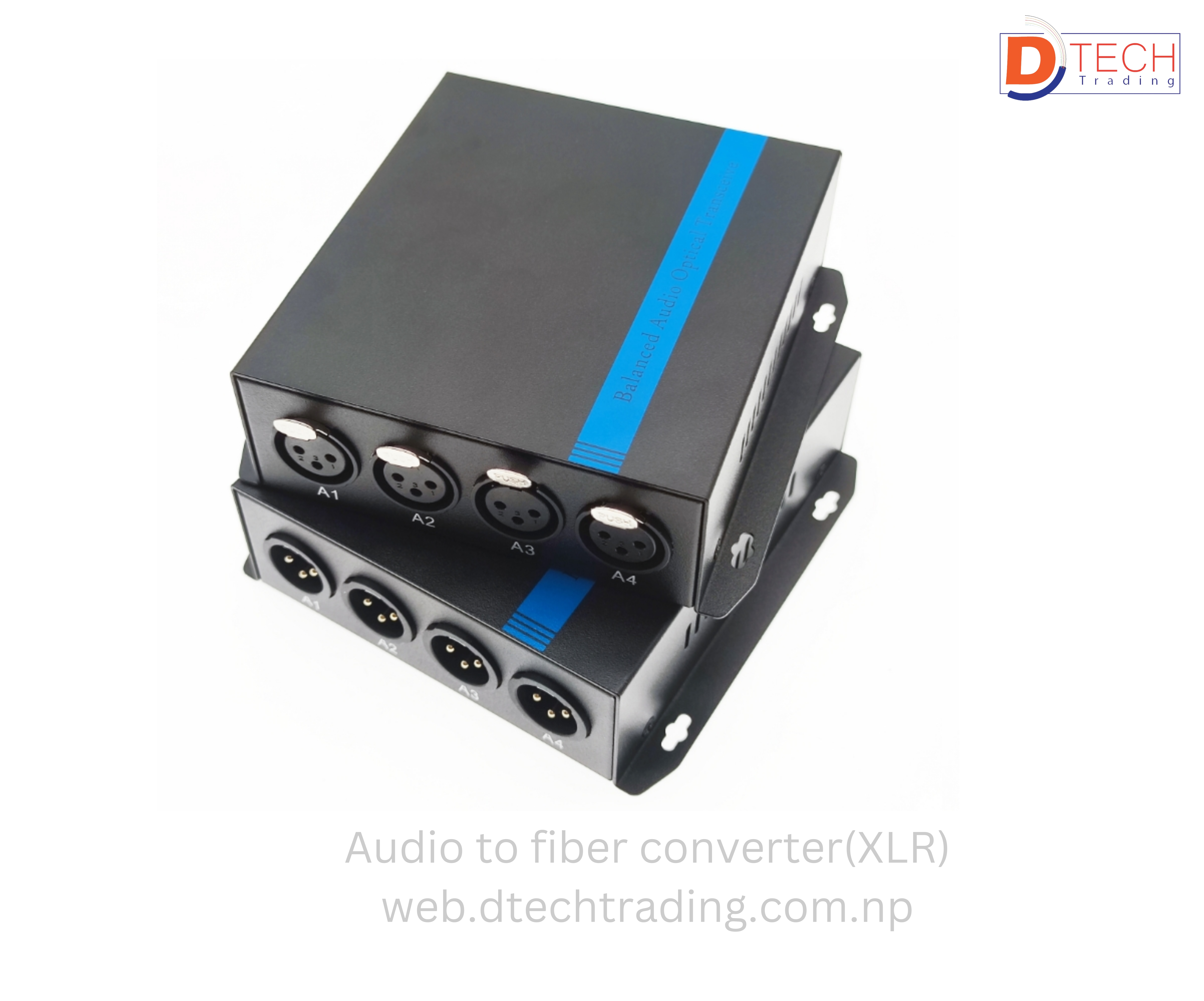 Audio to fiber converter XLR port